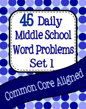 45 Daily Middle School Math Word Problems - Set 1-image