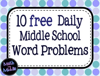 10 Daily Middle School Math Word Problems - FREE-image
