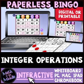 Integer Operations Interactive Bingo Review Game-image