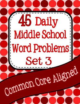 45 Daily Middle School Math Word Problems - Set 3-image
