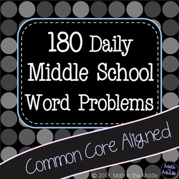 180 Daily Middle School Math Word Problems-image