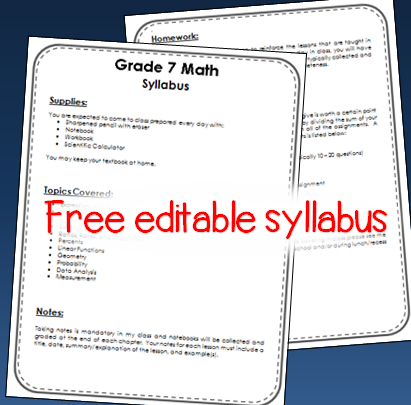 free editable syllabus