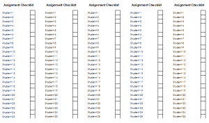 assignment checklists editable