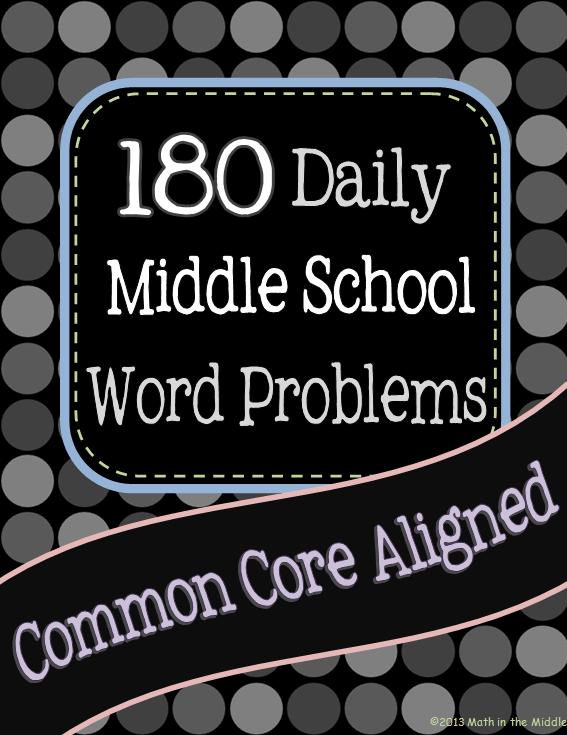 180 Daily Middle School Word Problems| Problem of the Day| Math in the Middle