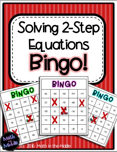 2 step equations bingo pic1