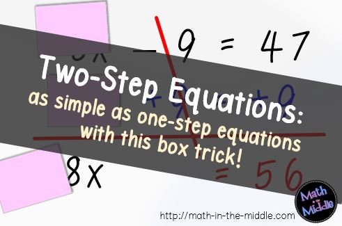 2 step equations box trick