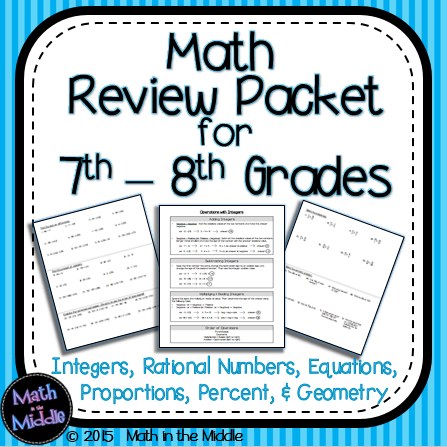 math review packet for 7th-8th grade pic1