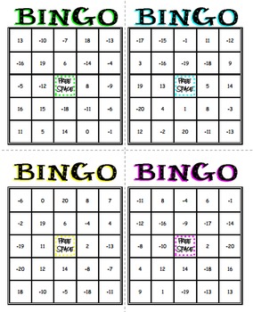 Integer Operations Bingo - Math Review Game | Resources - Math in the ...