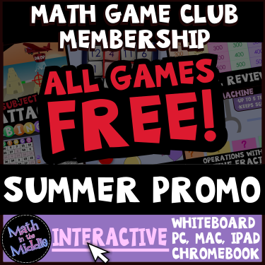 Free Math Review Games summer promo